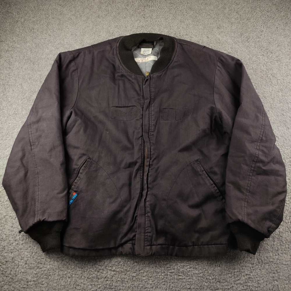 Workrite Benchmark FR Bomber Jacket Mens Medium Navy Blue Flame Resistant USA